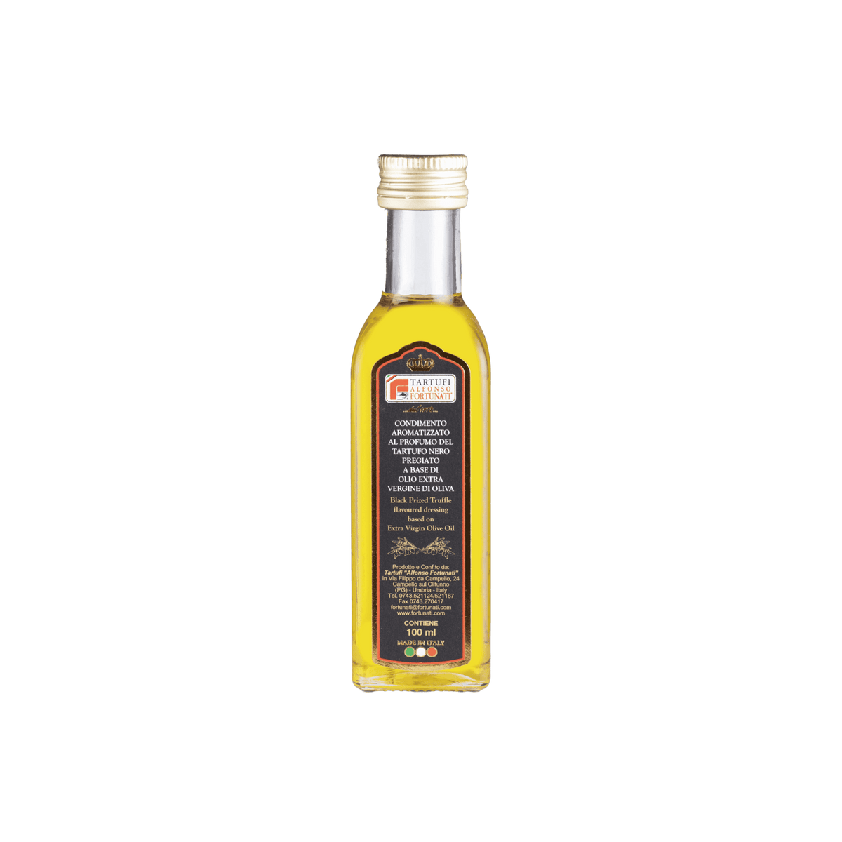 Extra vergine olijfolie met zwarte truffel smaak