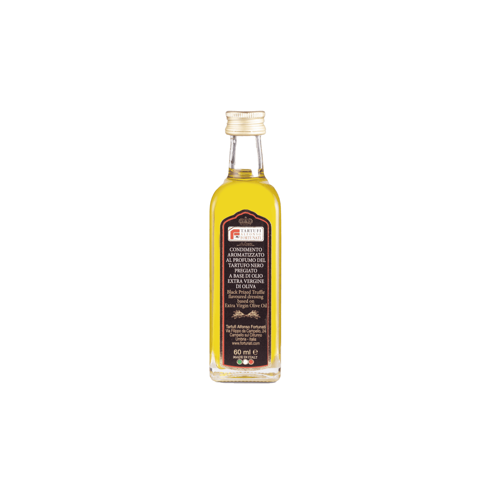 Extra vergine olijfolie met zwarte truffel smaak